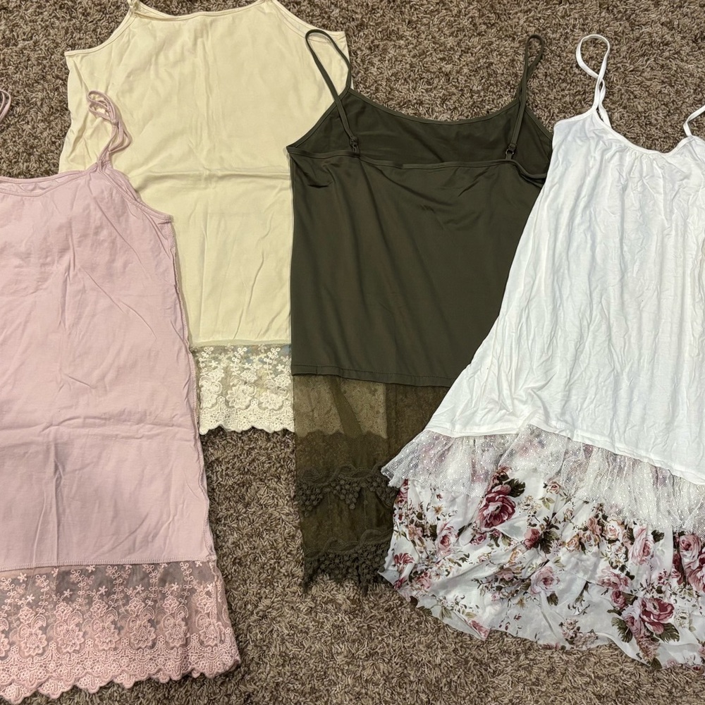 Set of Four Lace Trim Camisoles